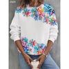 Women's Pullover Sweatshirts Graphic Snowflake Christmas Casual Long Sleeve Crew Neck Regular Tops