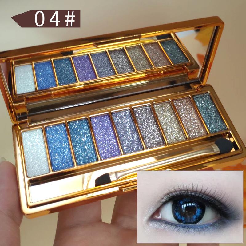 9 Color Eye Shadow Fine Shimmering Pearly Shimmering Super Shimmery Mashed Potato Texture Eye Shadow