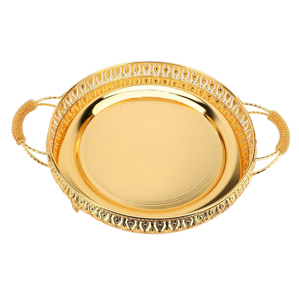 Поднос для сервировки чая в винтажном стиле, многофункциональный европейский поднос с ручками для фруктов и еды