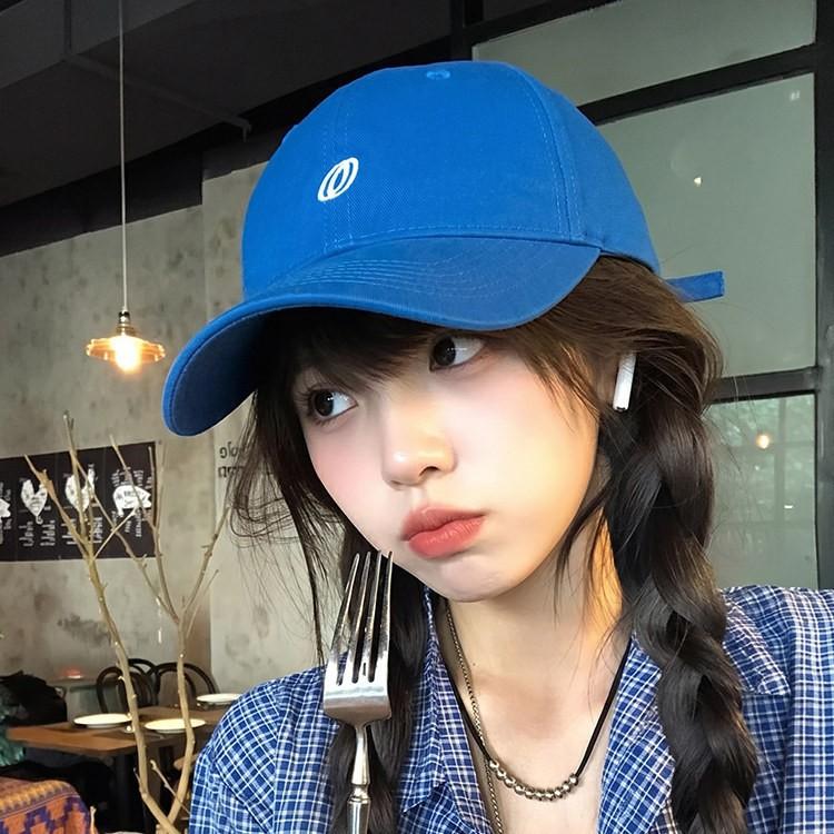 Korean-style simple letter-embroidered baseball cap for women, spring season, large head circumference, face-slimming, versatile casual hat, trendy