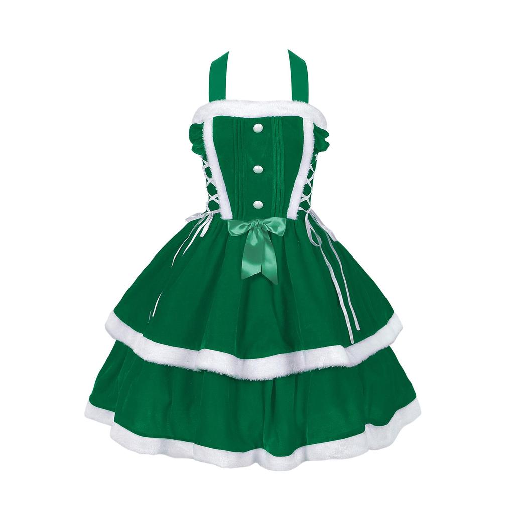 Medieval Cute Sweet Christmas Party Costume for New Year's 2024 COS Stage Performance