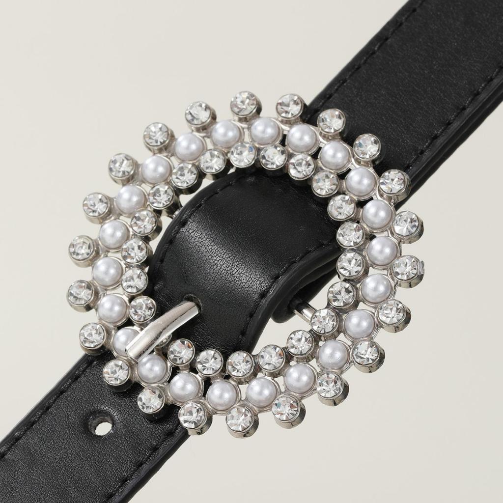 Тонкий пояс с жемчугом и стразами для женщин, аксессуары высокого класса, декоративный пояс, простой