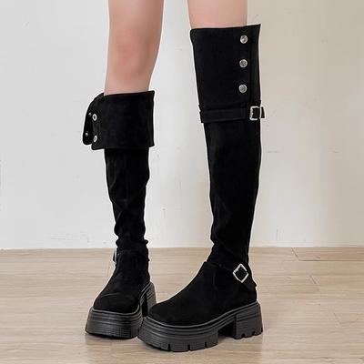 Ретро универсальные ботинки женские новые круглый носок с высоким матовым одна обувь три способа носки складные модные ботинки тренд