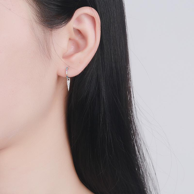 Серьги из стерлингового серебра S925 пробы, женские, яркие, сияющие, из циркония, серебряные украшения