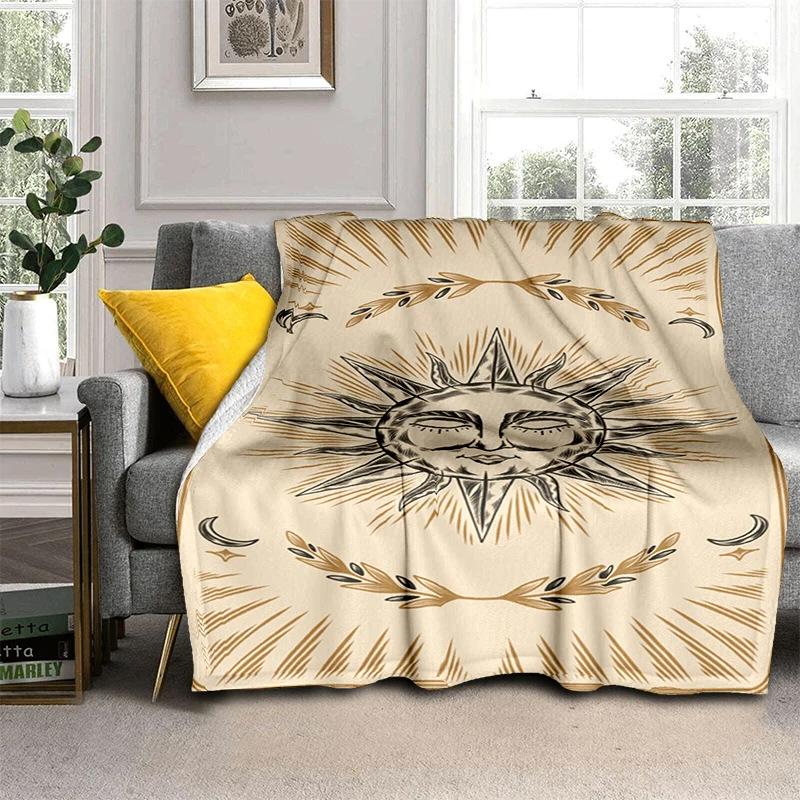 Druid Yggdrasil Tree Blanket Night Silhouette Gothic Logo Flannel Blanket