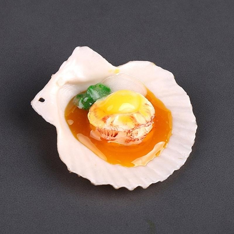 Искусственные модели жареных устриц, реалистичная имитация жареных гребешков, морепродукты для витрины, декора