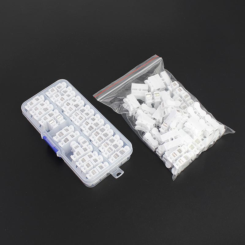 26/30PCS Wire Connector 220V Electrical Connection Strips 2 Pin Quick Splice Wire Terminal Connect 5050 2835 5730 5054 LED Strip