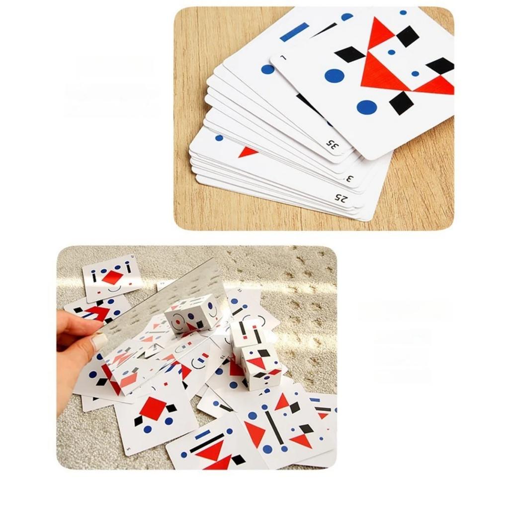 Kids 3D Mirror Imaging Puzzle Montessori Space Logical Thinking Trainting Matching Intellectual Game Parish Learn Resources Toys