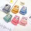 Cartoon Flip-Top Half-Finger Baby Gloves - Thick, Warm, Cold-Resistant for Boys & Girls