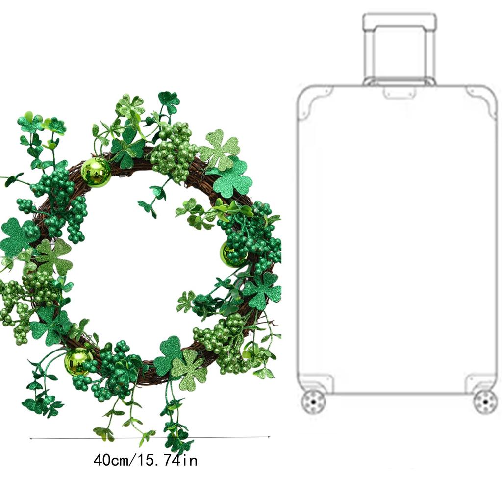 Wreath Bow Green Wreath St. Patrick's Day Decoration Door Hanging