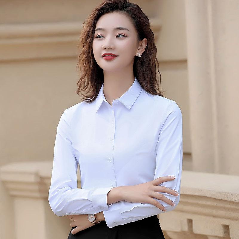 Office Clerk Business Formal Cotton Shirt Men's and Women's Professional Shirt Long Sleeve Overalls Embroidered LOGO