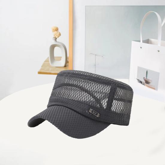 Beach Hat Flat Top Large Brim Full Mesh Casual Adjustable Buckle Casual Breathable Sunscreen Military Hat Outdoor Activities