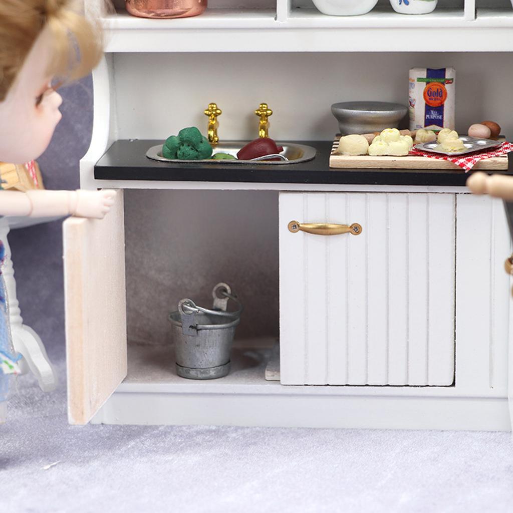 1/12 Scale Dollhouse Miniature Kitchen Furniture Pretend Play for Kids Doll House Furniture Model for Dollhouse