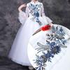Clothing Decoration Sequin Embroidered Patch Polyester 3D Fabric Flowers Appliques  Clothing