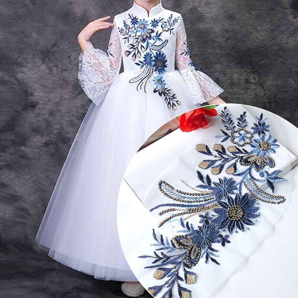 Пришить блестки вышитые нашивки полиэстер вышитые ткани наклейки одежда