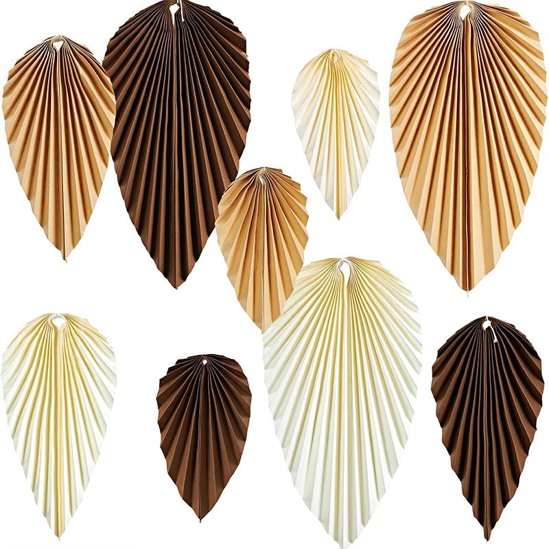9 шт./набор классных украшений для вечеринок, настенные акценты, классные разноцветные элегантные бумажные веера, украшения в стиле бохо, 2 цвета