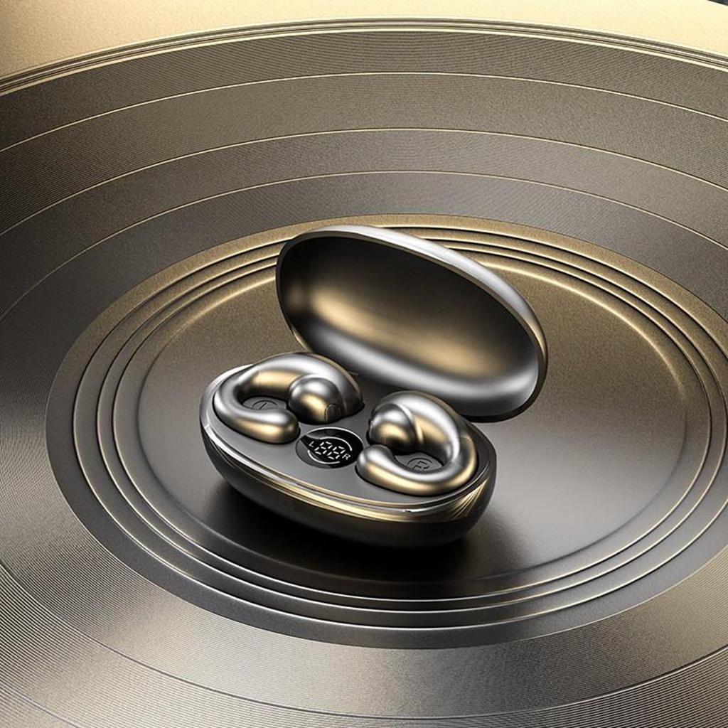 Painless Wear Digital Display Earphones Wireless Ear Clip Earpieces Noisce Cancelling Sport Stereo Wireless Earbuds Gaming Earphones