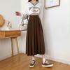 Длинная плиссированная юбка, летняя корейская мода, однотонная юбка-миди с высокой талией, элегантная трапециевидная модная уличная одежда, плиссированные юбки