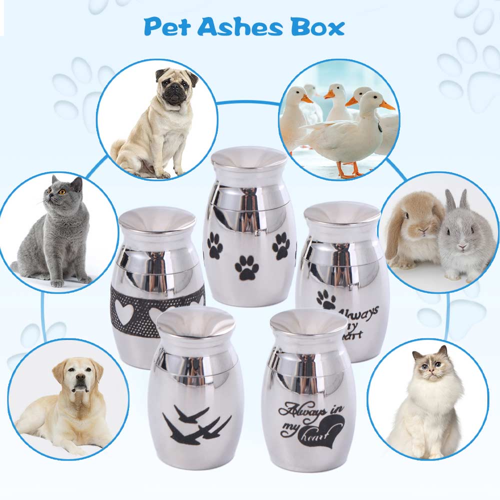 Aluminum Zinc Zinc Alloy Dog Cat Memorial Urn Waterproof Keepsake Burial Jar Pet Cremation Urn Sympathy Gift
