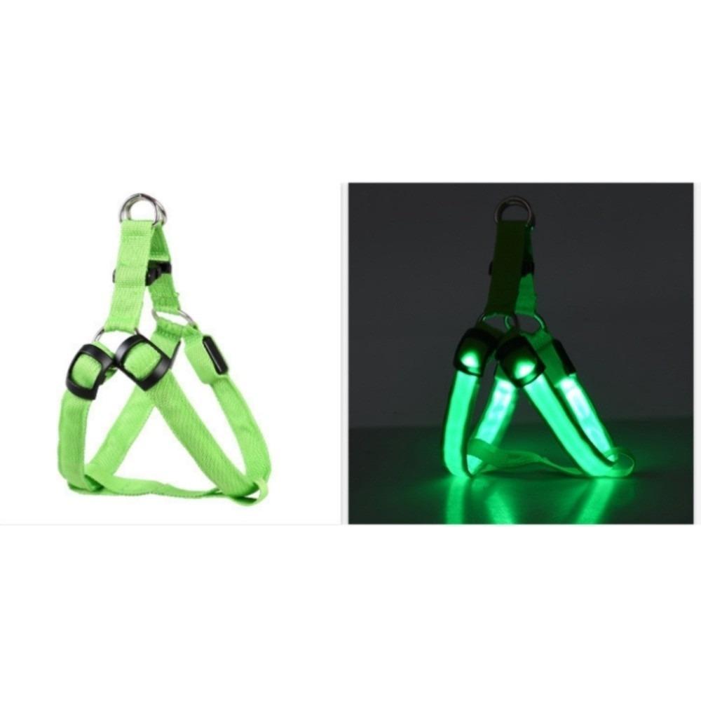 Durable Light Up LED Dog Harness Adjustable Rechargeable Luminous Pet Chest Strap Soft Flashing Dog Glowing Vest Pet Safety