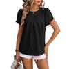Summer Women's T-shirt Casual V-neck Chiffon Shirt Pod Sleeve Temperament Short Sleeve Top