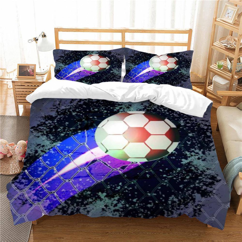 Duvet Cover 3D Home Bedspreads Football Quilt Cover High Quality Bed Cover Suit with Pillowcase Soft Bedding Cover