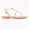 Hexom Sandals with Gold Buckle and Notched Sole for Women