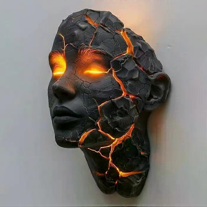 Cracked Soul Wall Light, 3D Illusion LED Wall Sconce, Shattered Glass Effect Light, Resin Art Fixture, Shattered Soul Sculpture Halloween Decor for Be