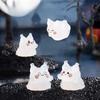 Микропейзаж Милая светящаяся в темноте фигурка кота Маленькое привидение Декоративные аксессуары для рабочего стола Мини-украшения