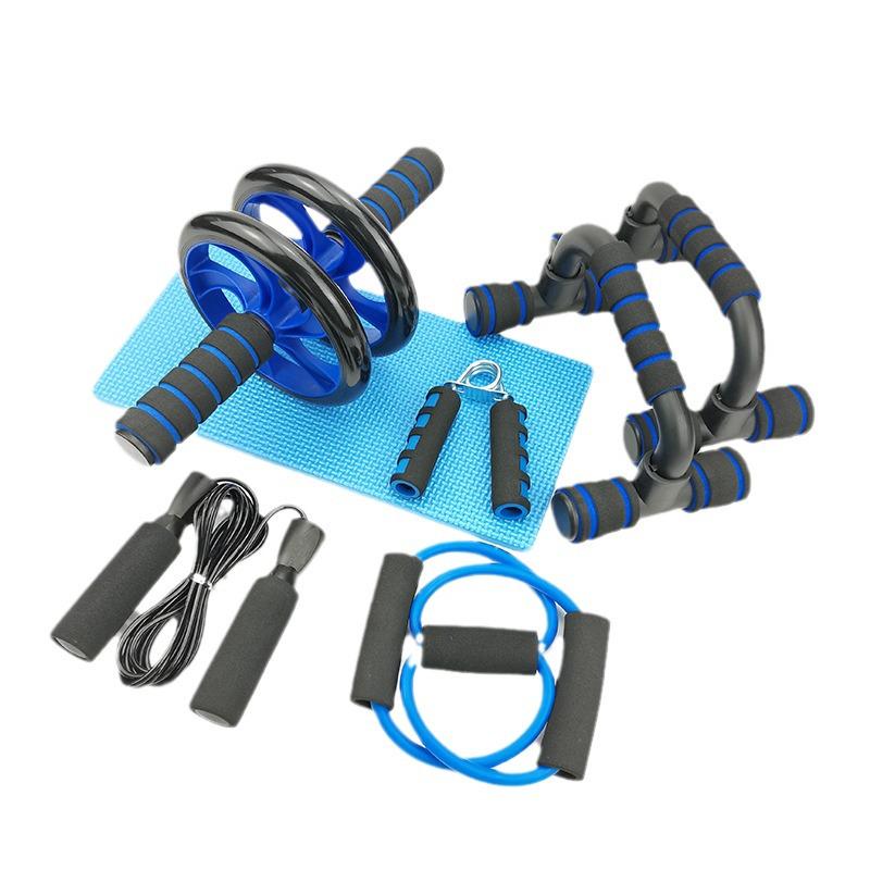 5-Piece Fitness Set: Ab Wheel & Push-Up Bars for Comprehensive Core Training