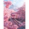 5D Алмазная Живопись Фэнтези Сакура Поезд Полная Алмазная Мозаика Пейзаж Наборы для Вышивки Крестом Домашний Декор
