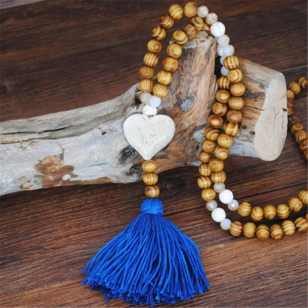 Elegant Long Tassel Pendant Sweater Women Turquoise Beads Necklace Chain Jewelry