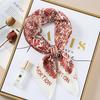 Luxury Spring New Imitated Silk Scarf Women Fashion 70cm Print Square Scarf Soft Satin Headband Shawl Wrap Hijab Foulard Ribbon