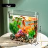 Прозрачный аквариум с защитой от падения: Круглый/квадратный дизайн для дома и офиса, подходит для черепах и средних рыб.