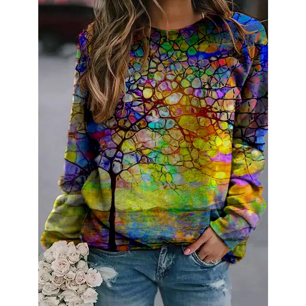 Природные пейзажи Живопись Цветочные 3D-принты Женские толстовки с капюшоном Уличная одежда Толстовки Оверсайз Пуловеры Спортивные костюмы Одежда для девочек