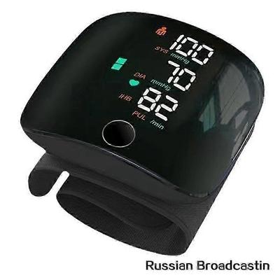 Перезаряжаемый наручный тонометр с большим дисплеем и голосовым оповещением, автоматический цифровой измеритель артериального давления для домашнего использования, портативный для помещений и улицы