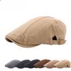 Twill Forward Hat Men'S Washed Cotton Solid Color British Cap Beret Women'S Season Outdoor Sun Hat