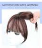 3D Французская челка Парик Женский Невидимый Для Коррекции Лица Накладная Челка Натуральный и Бесшовный Головной Парик Круглое Лицо