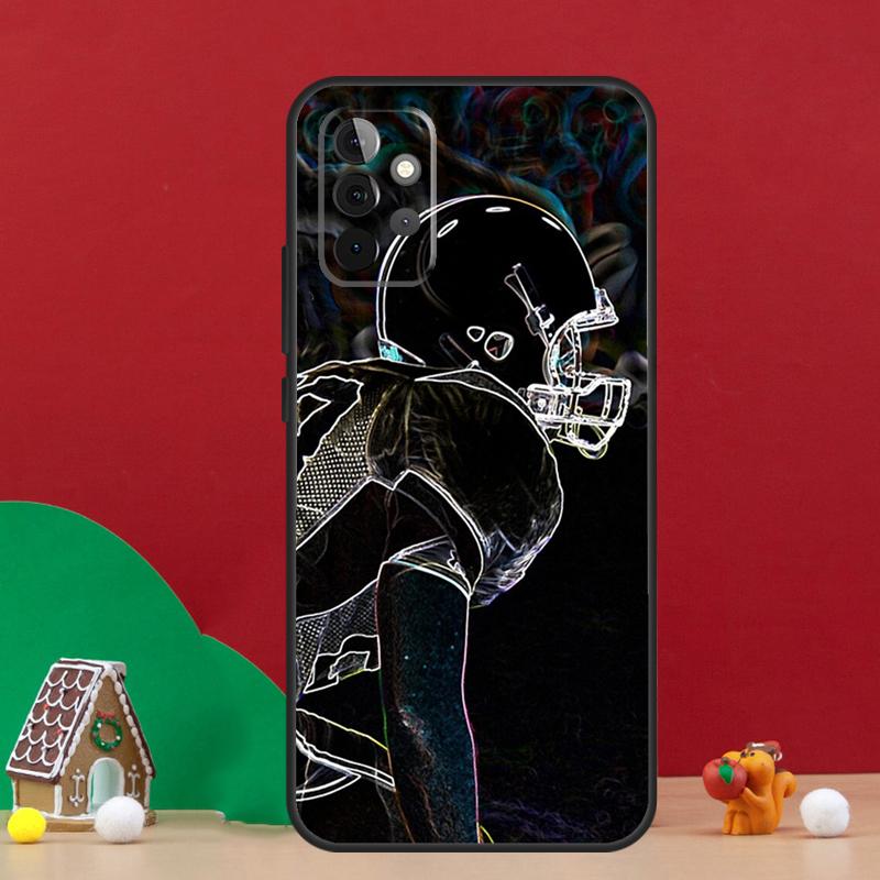 Чехол для Samsung Galaxy A55 A52 A32 A12 A33 A06 A16 A26 A36 A56 A15 A53 A13 A34 A54 A14 A17 с американским футболом (студенческий спорт)