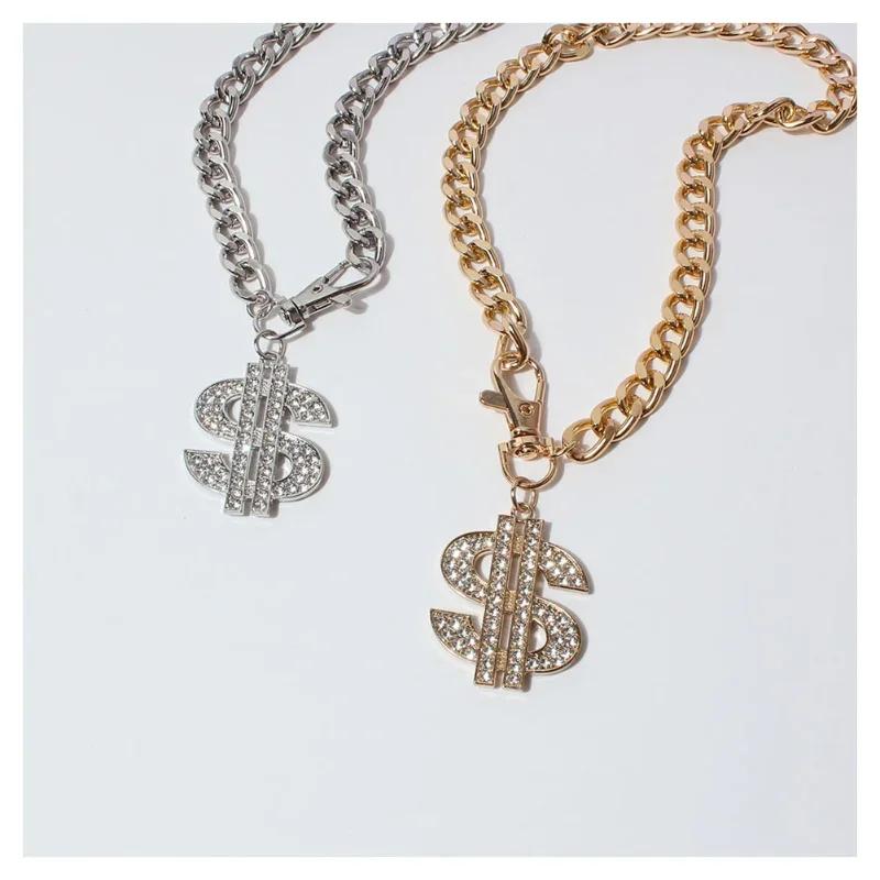 43 см Роскошное золотое ожерелье для собак Доллары Металлическая цепь Ошейник Аксессуары для домашних животных Товары для собак