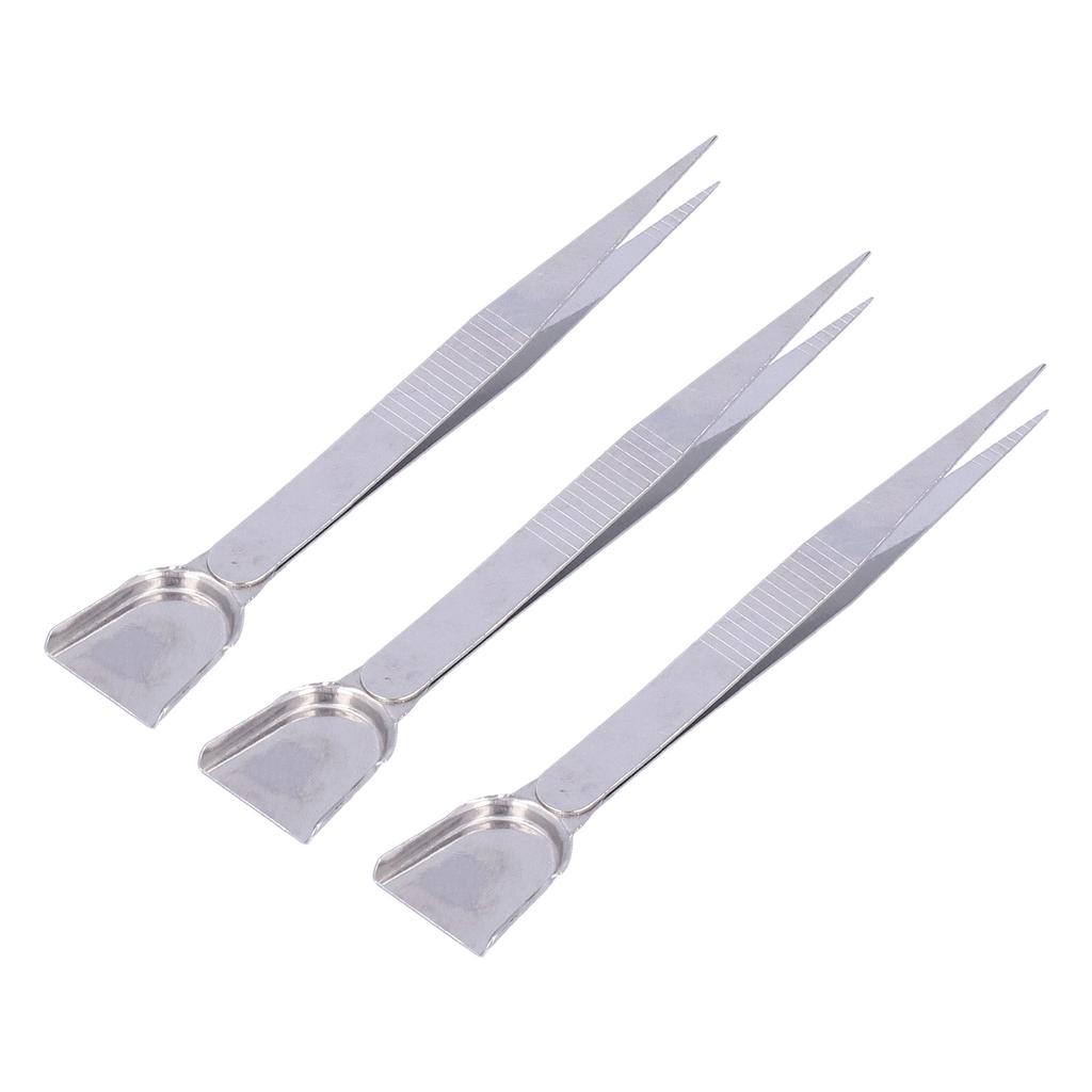 3Pcs Jewelry Tweezer Stainless Steel Nonslip Grip High Durability Convenient Craft Tweezers