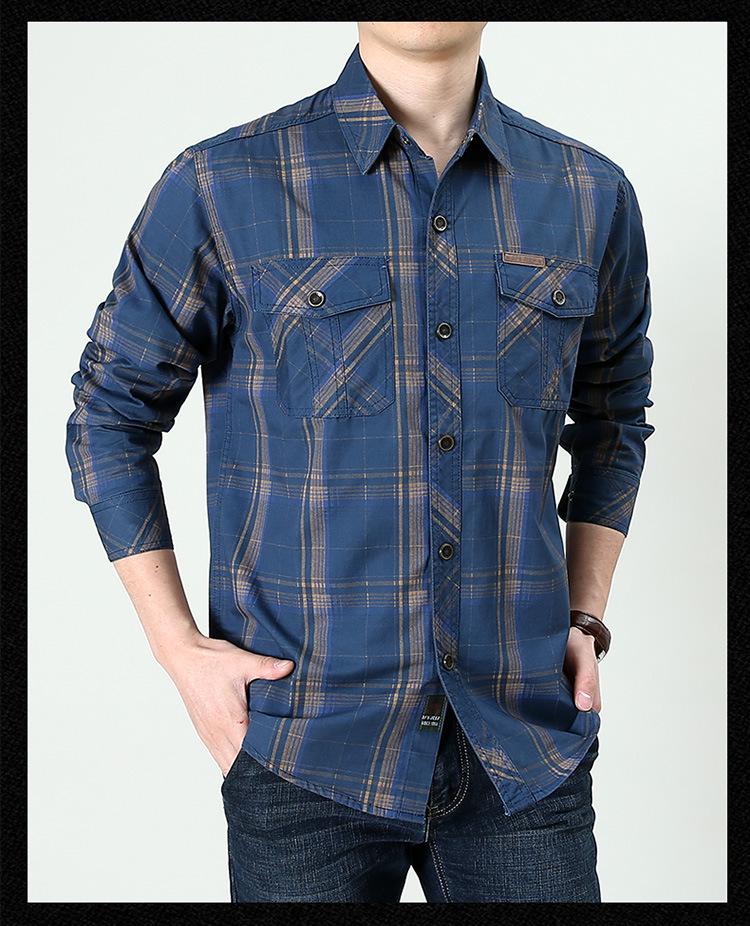 2024 Men's Winter Fleece-Lined Plaid Shirt – Plus Size, Long Sleeve, Casual Cotton Trendy Shirt