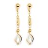 [L4282] - Gold Plated 'Perla' Earrings - 35x6 Mm