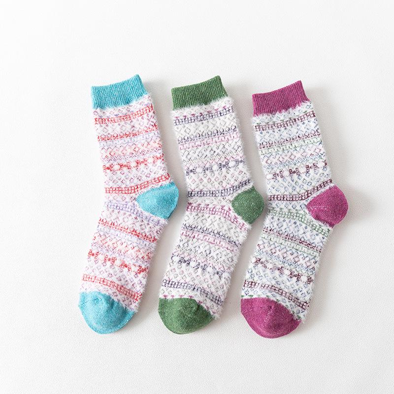 3 пары зимних новых женских толстых теплых носков-гольфов из искусственного норкового кашемира и кроличьей шерсти