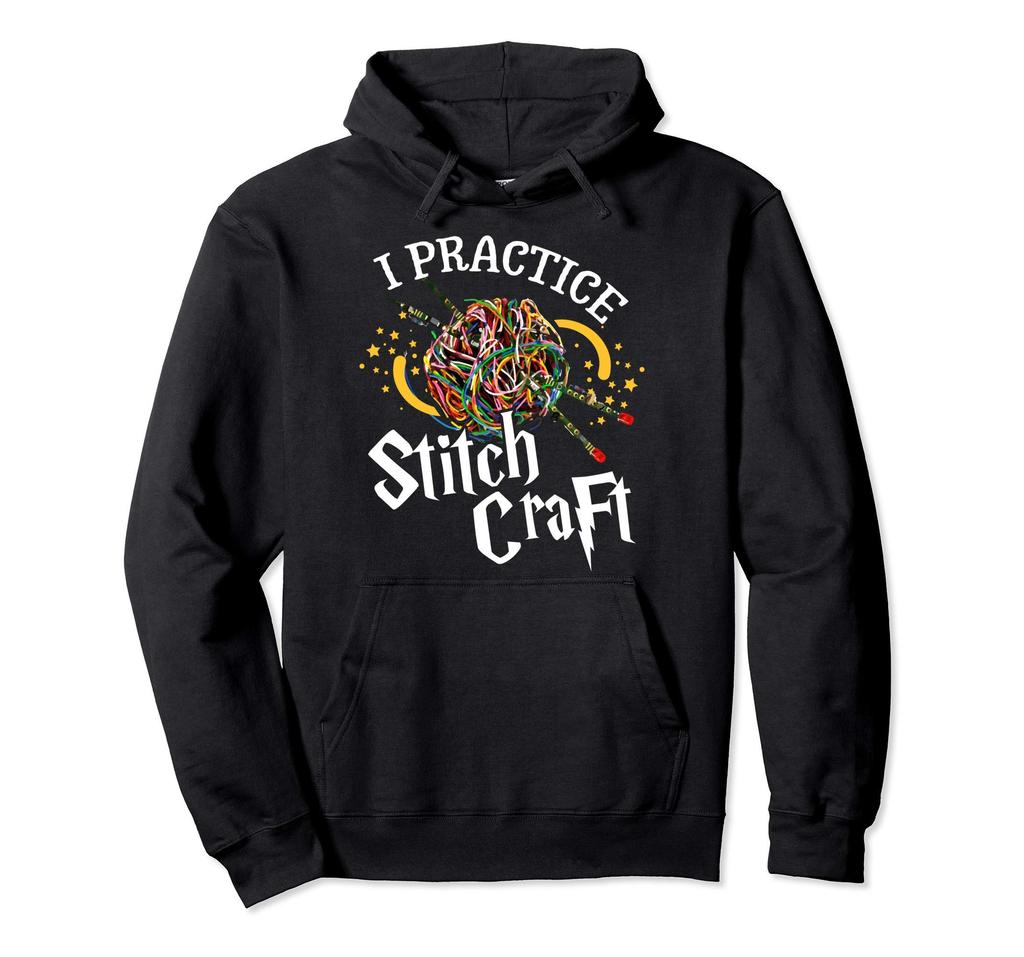I Practice Stitch Craft Knit Funny Knitting Hoodie -