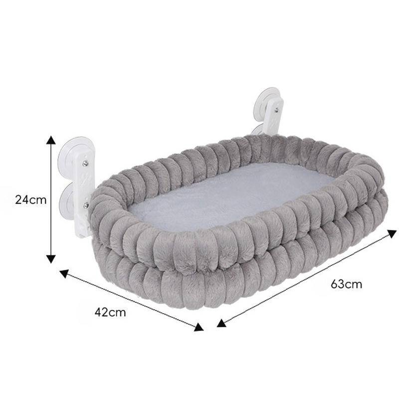 Window Mount Soft Cat Hammock Winter Warm Strong Suction Cups Double-Sided Plush Non-Slip Sleeping Pad Indoor Cats Pet Supplies