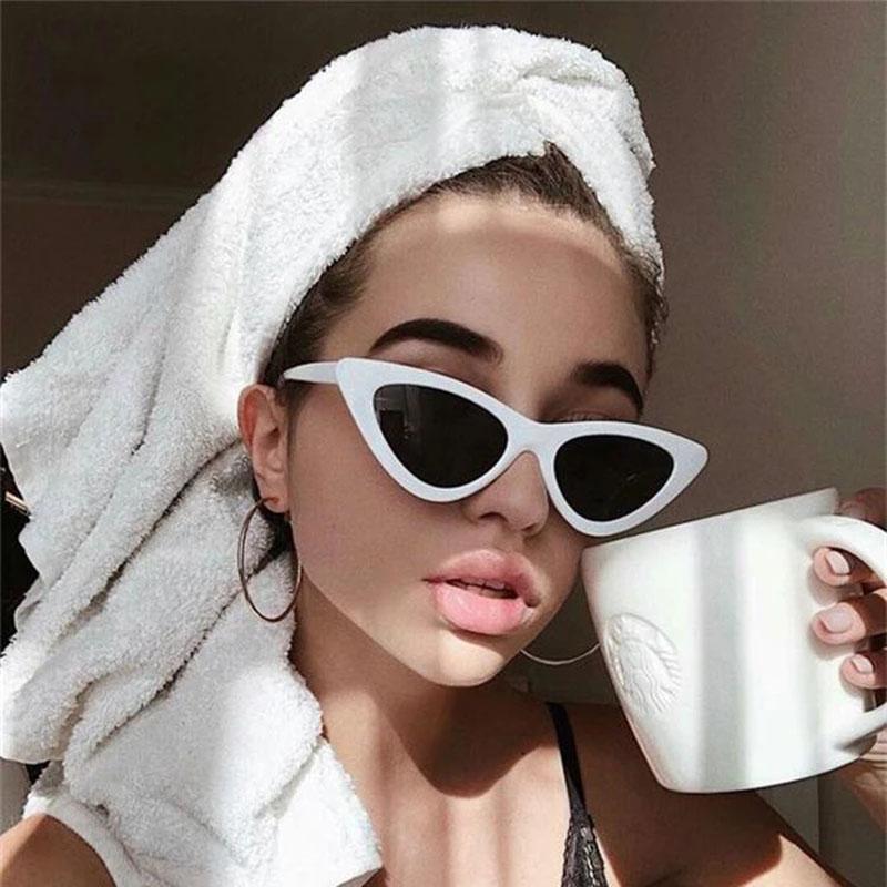 Модные солнцезащитные очки «кошачий глаз» с маленьким треугольником, женские, винтажные, для защиты от солнца, неполяризованные солнцезащитные очки