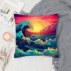 Retro Wave Sunset Pillow Case Fashion Square Pillowcase Bedroom Sofa Room Ins Decoration Leisure