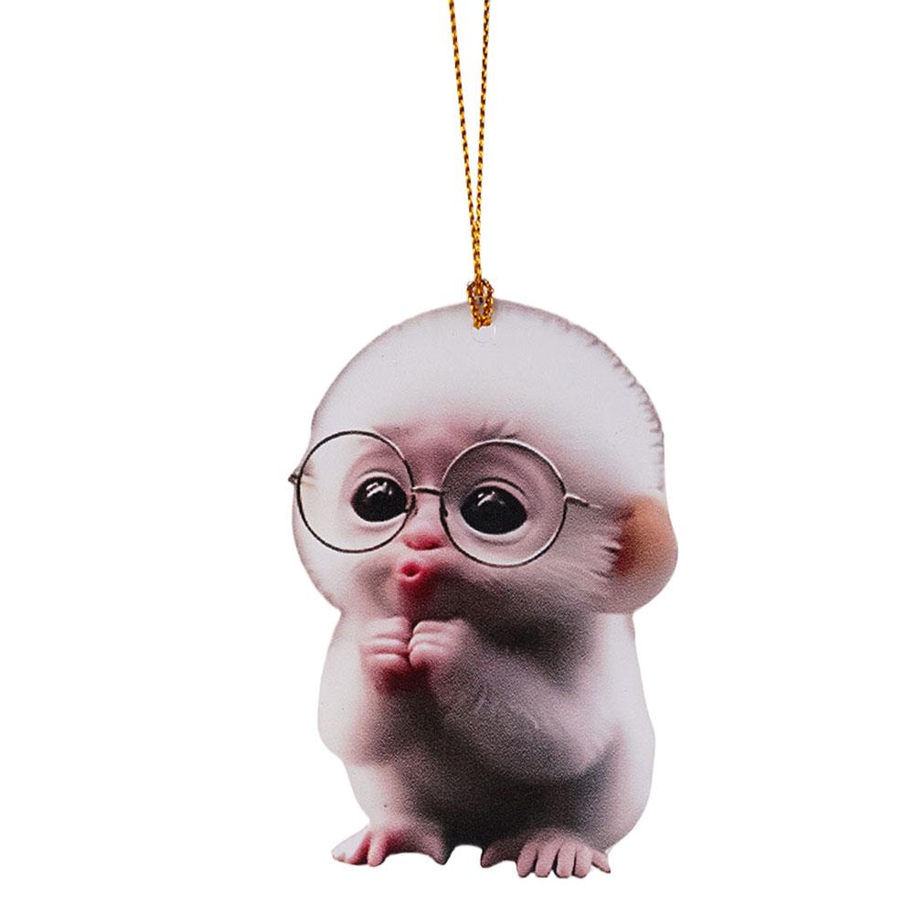 2D Подвеска для автомобиля в форме обезьяны, подвесное украшение с цепочкой, реалистичное животное, подвесной декор для зеркала заднего вида, аксессуары для интерьера автомобиля