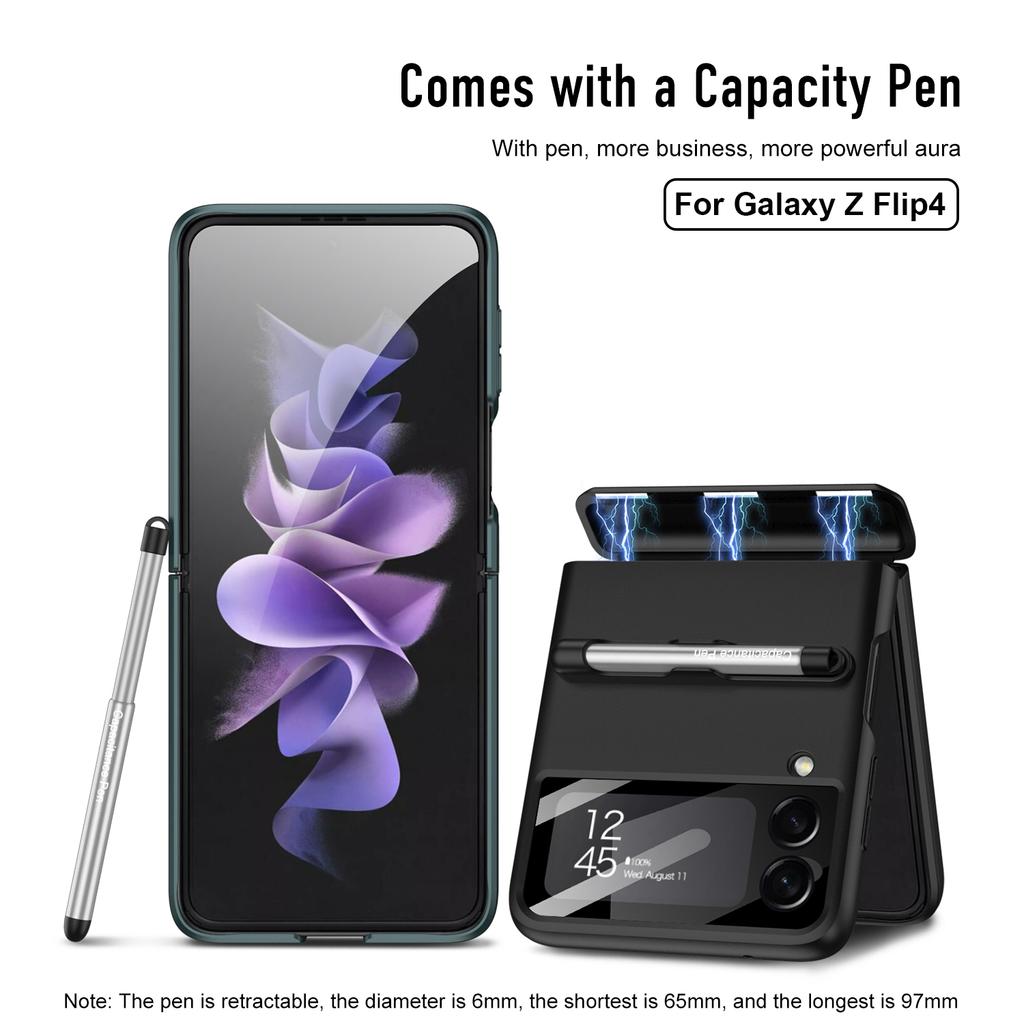 Магнитный шарнирный чехол с ручкой для Samsung Galaxy Z Flip 4 5g, чехол для экрана камеры, защитная пленка, чехол для Samsung Z Flip4, чехол